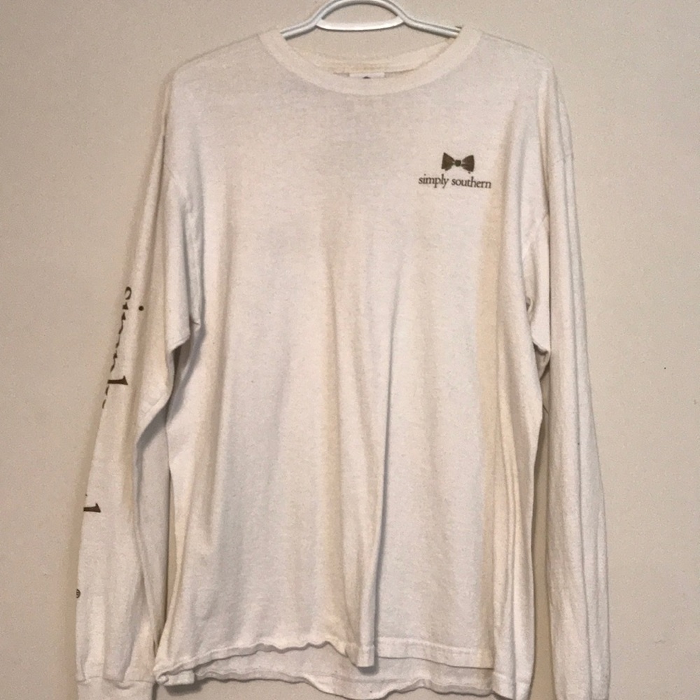 White Simply Southern long-sleeve shirt.